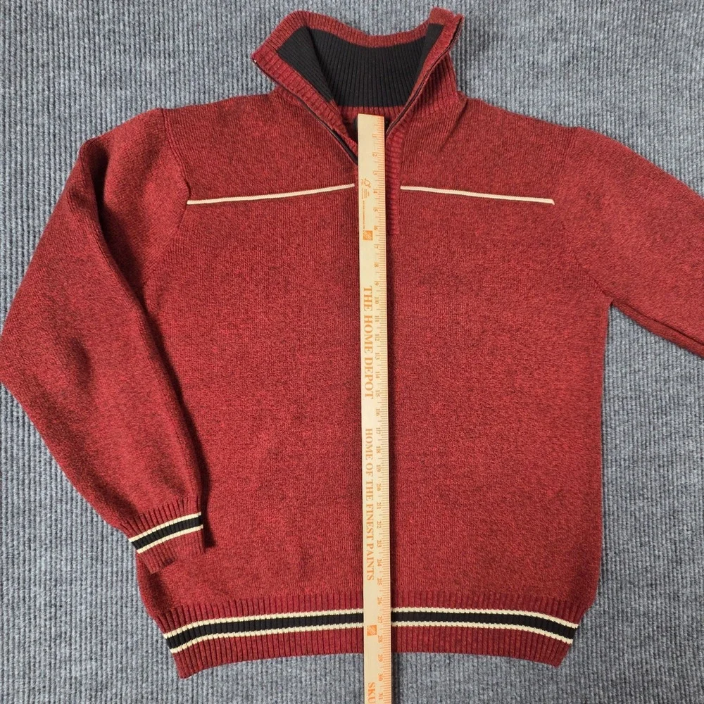PRONTI‎ Collection By Phita Men's 3XL Red Half Zip Mock Neck Sweater Textured